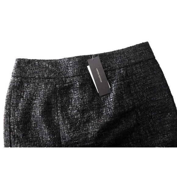 L'Wren Scott Banana Republic Women Size US4 Black Crackle Tweed Pencil Skirt NWT - Picture 2 of 8